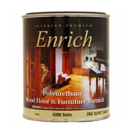General Paint Enrich Varnish & Floor Finish, Interior Polyurethane, Satin Finish, Quart - 538006